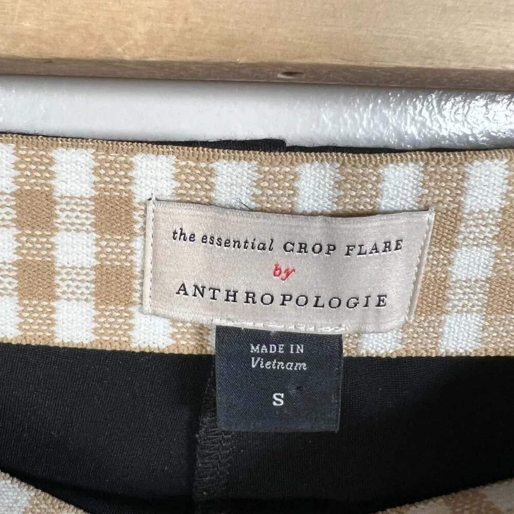 Anthropologie Essential Crop Flare Pants Size Small Black Pull On Work Office